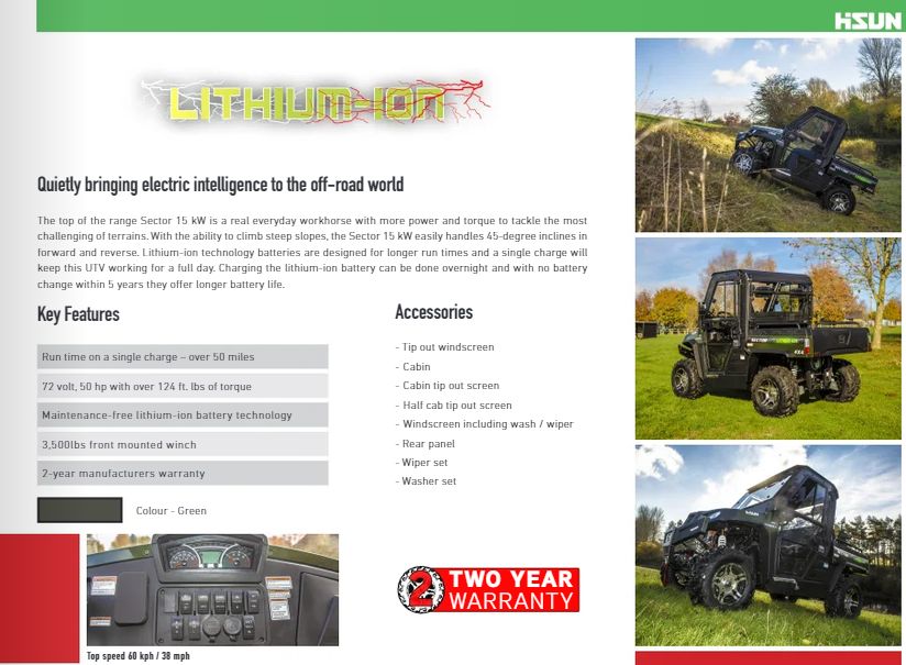 Hi-Sun Sector UTV - Electric Hi-Sun UTV | Mike Pryce Machinery